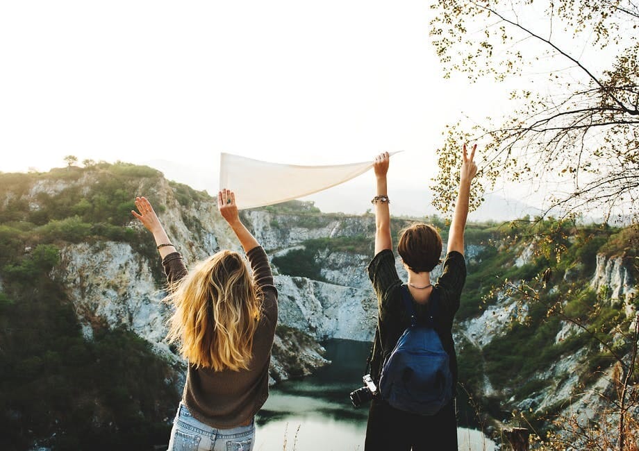 Two Women Hiking Together