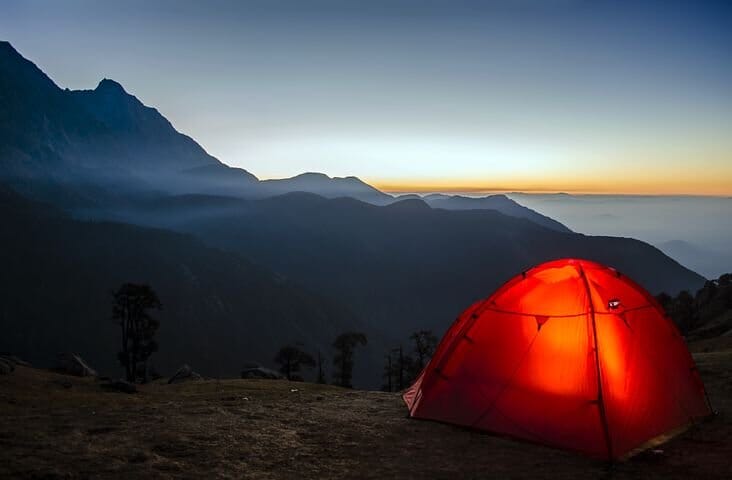 Setting Camp After a Long Hike